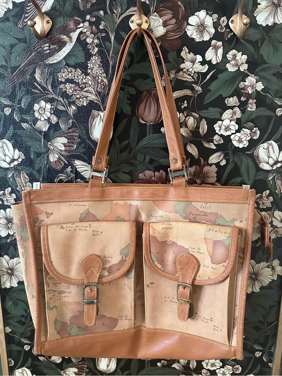 Handbags - Vintage 1980s Gitano Duffel Bag World Map Travel Beige  Carryon Luggage Tag